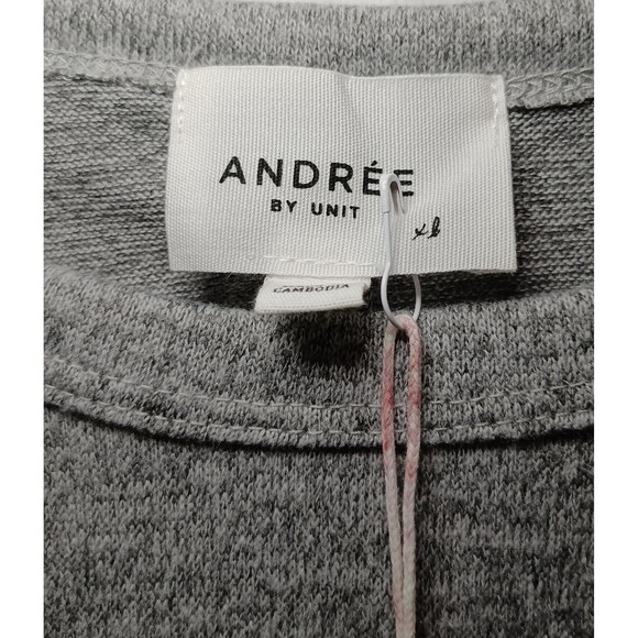 NEW Andree by Unit Gray Loose Crew Neck Sweatshirt Size XL - Picture 3 of 4
